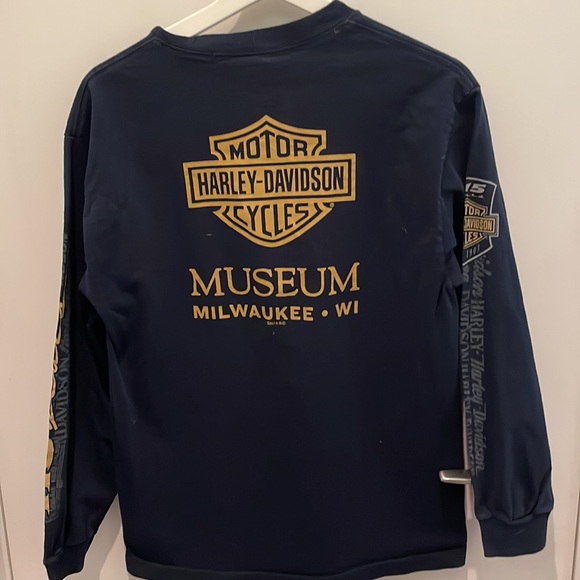 Harley Davidson Motorcycles - Vintage Navy Blue Graphic Long Sleeve - Picture 3 of 4